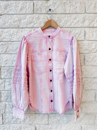 ISABEL MARANT Mileda Long Sleeve Shirt in pink - women's shirt - alternate view
