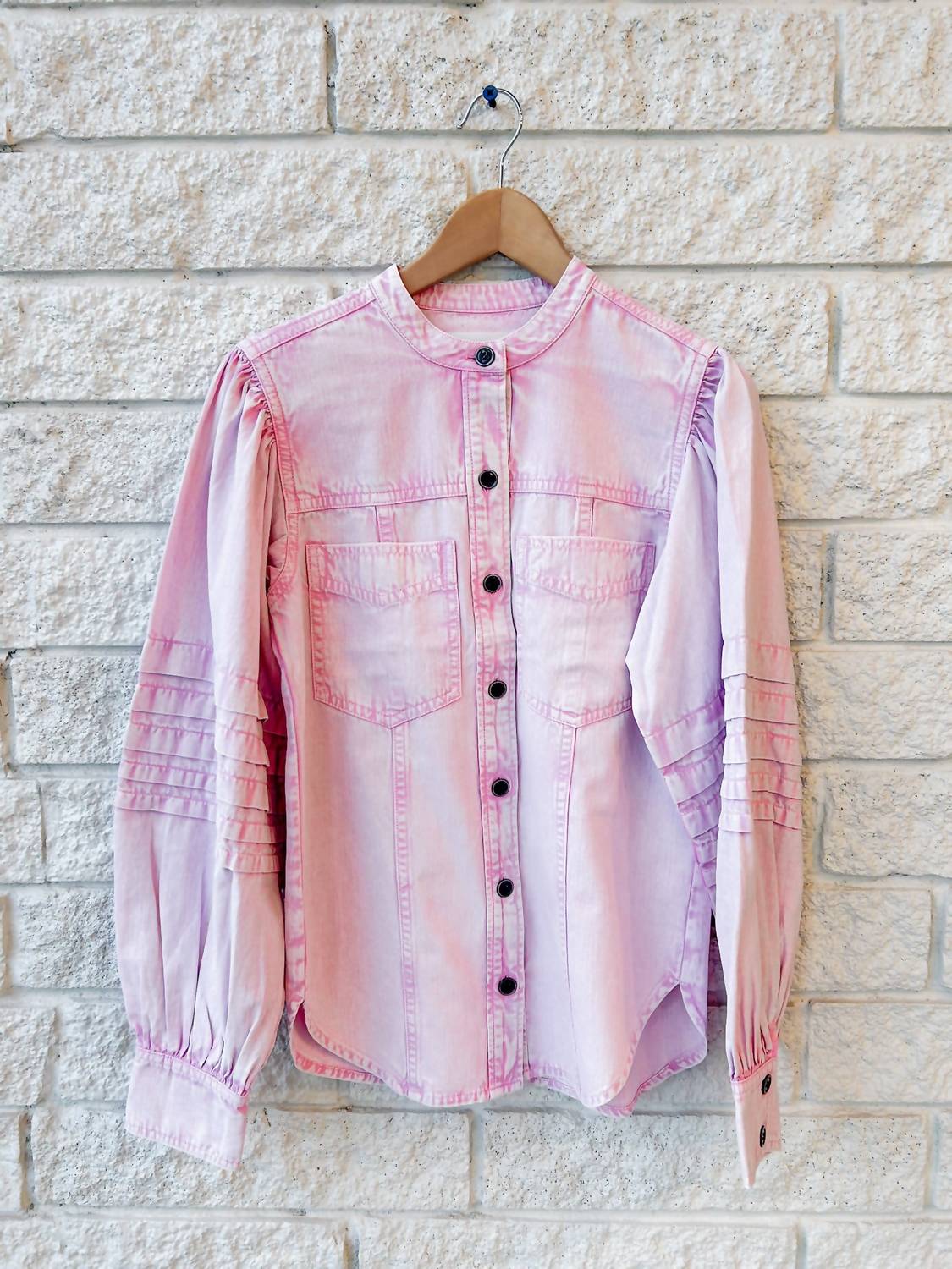 ISABEL MARANT Mileda Long Sleeve Shirt in pink - women's shirt - alternate view