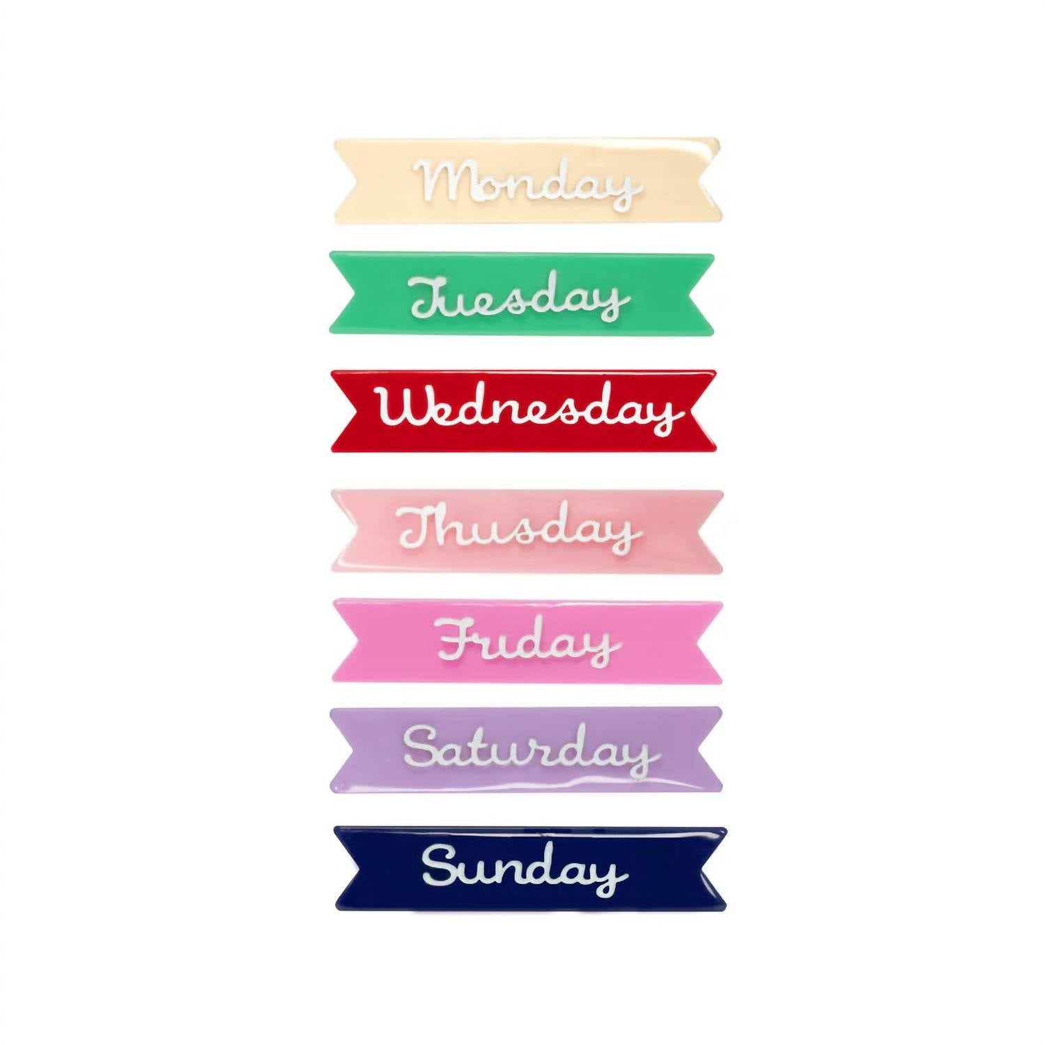 Lilies & Roses - Days of the Week Hair Clips Set