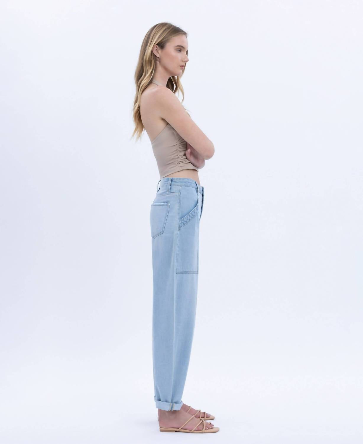 Vervet By Flying Monkey - Kate Super High Rise Cuffed Ankle Barrel Jeans