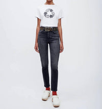 RE/DONE 90's High Rise Ankle Crop Jean in onyx fade - women's jeans