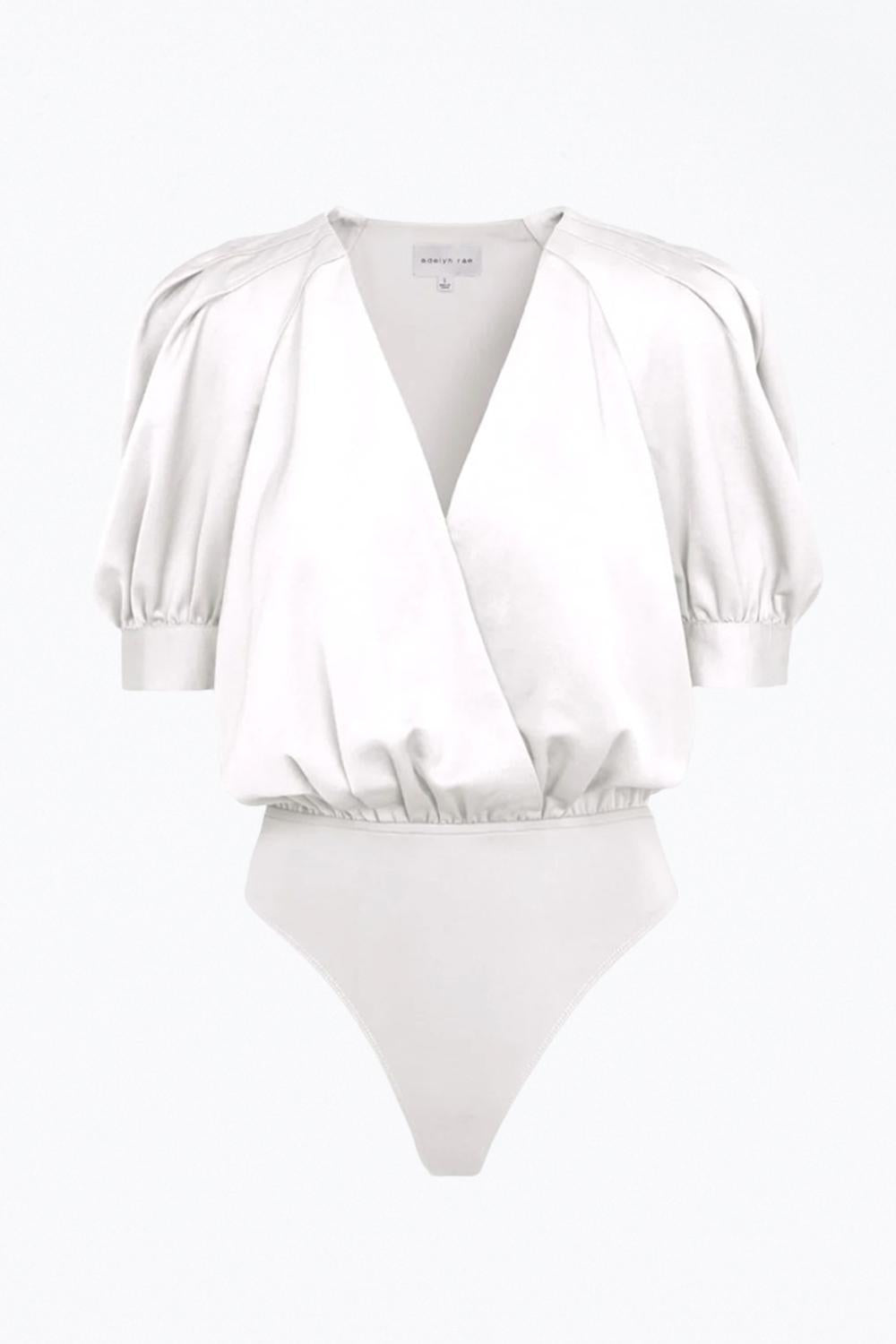 MAE WRAP-EFFECT SATEEN BODYSUIT