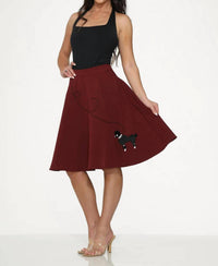Orchid Bloom - Embroidered Poodle Swing Skirt