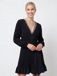 Milly - Liv Crystal Embellished Pleated Dress