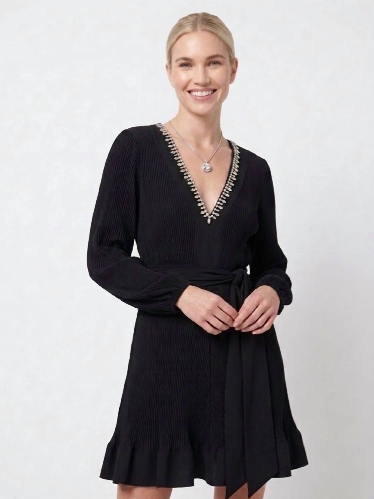 Milly - Liv Crystal Embellished Pleated Dress