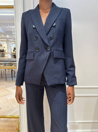 Veronica Beard Miller Dickey Long Sleeve Jacket in navy royal blue - women's jacket