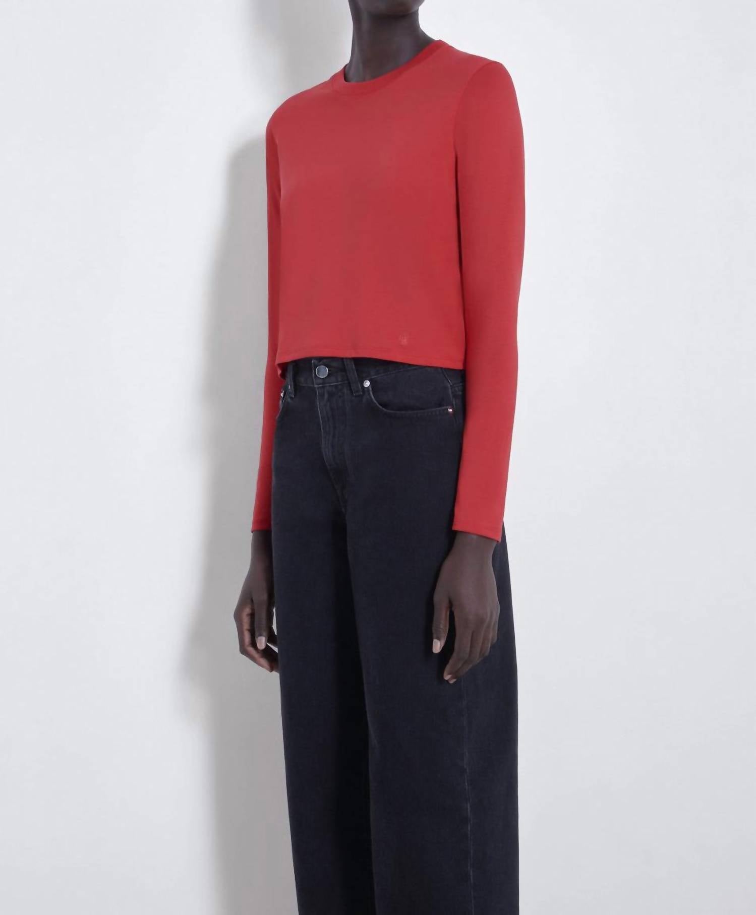 Loulou de Saison Masal Long Sleeves Shirt in tomato - women's t-shirt - alternate view