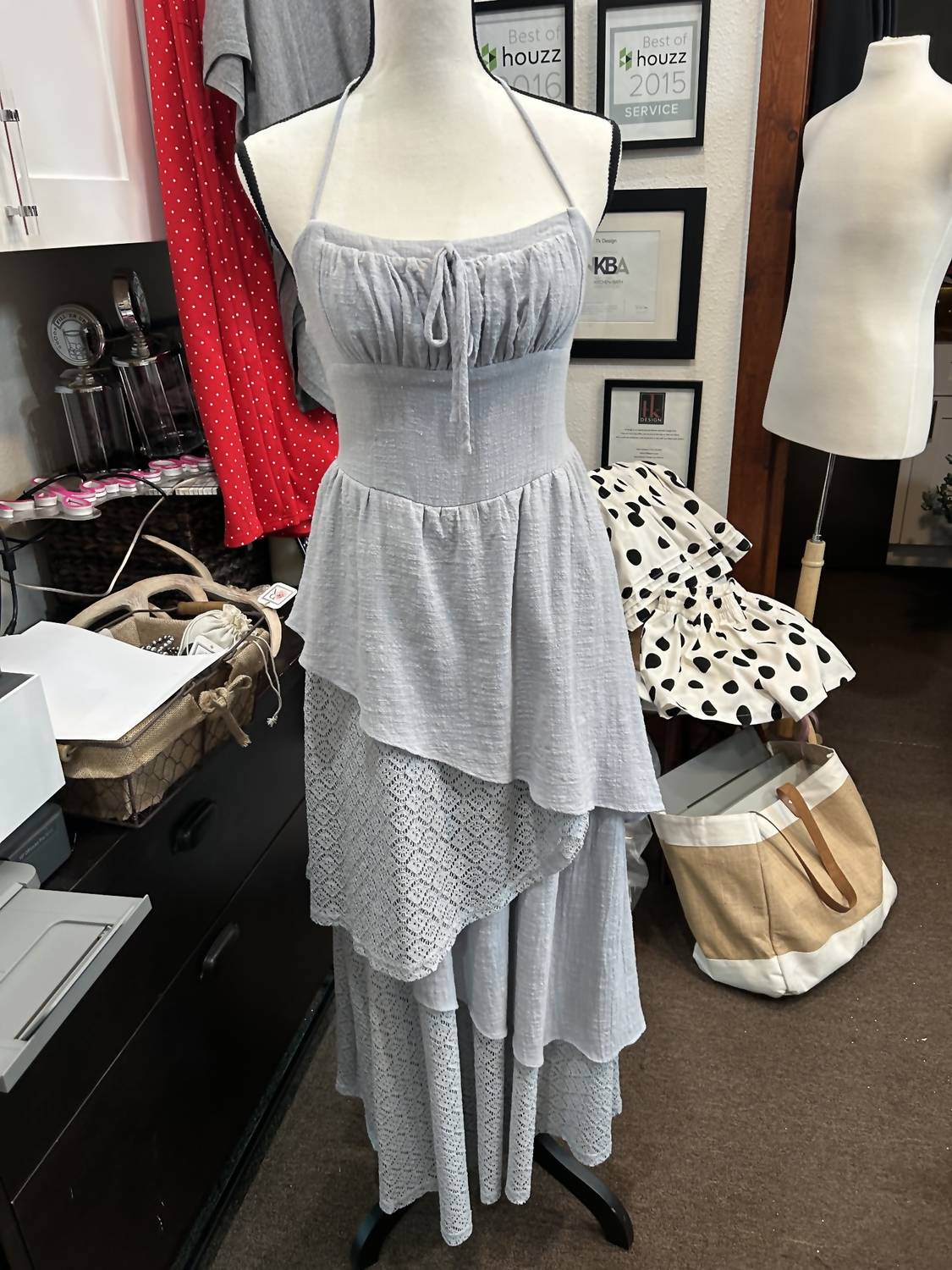 Promesa - Women's Asymmetrical Ruffled Maxi Dress