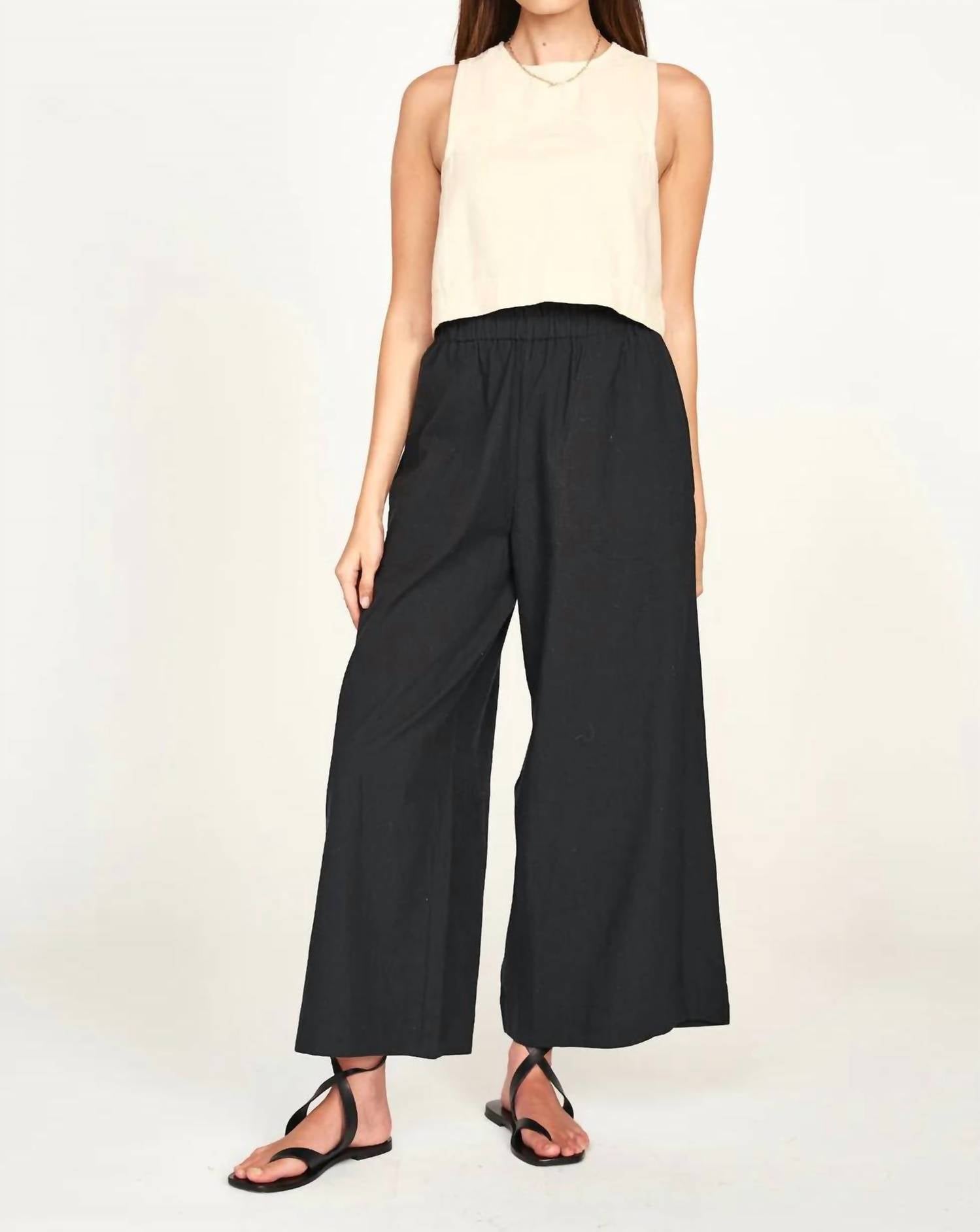 Mirth Wide Leg Ankle Pants in black - women's pants - view 4