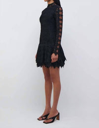 SIMKHAI Joy Mini Dress in black - women's dress - detail view