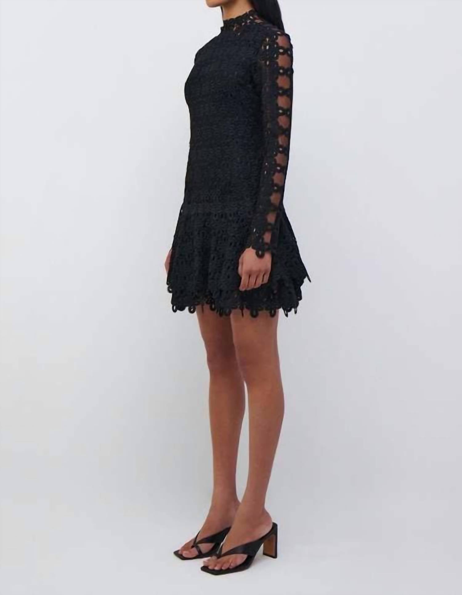 SIMKHAI Joy Mini Dress in black - women's dress - detail view