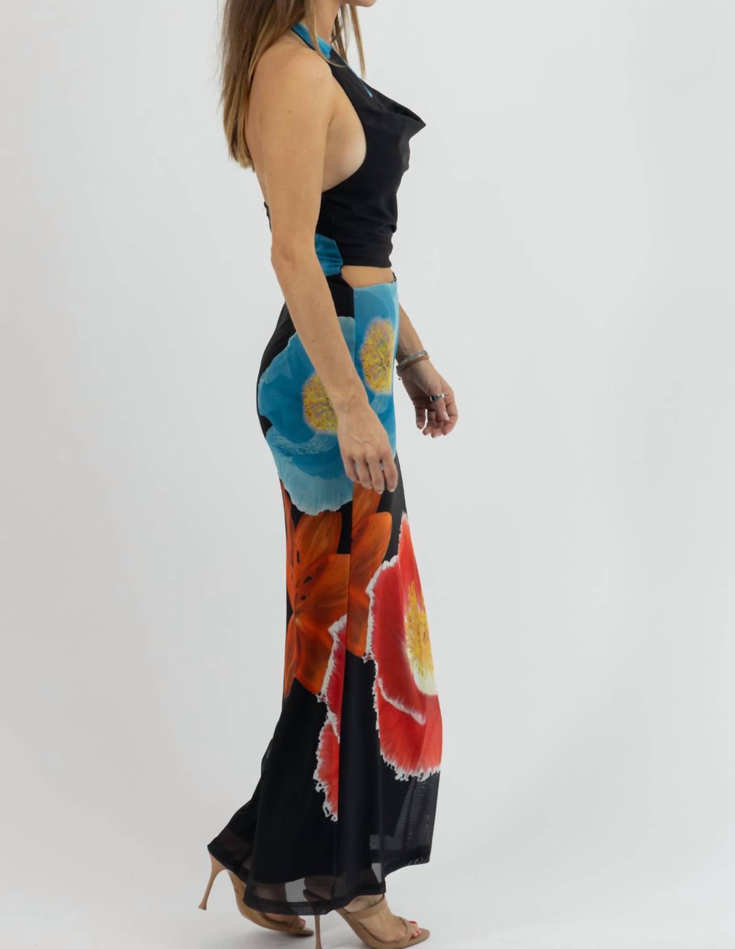 One & Only - EZZIE HALTER FLORAL DRESS