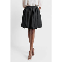 naked zebra Bubble Skirt With Elastic Waistband in black - women's skirt