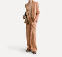 Forte Forte - Envers Shining Satin High Waist Flat Front Pants