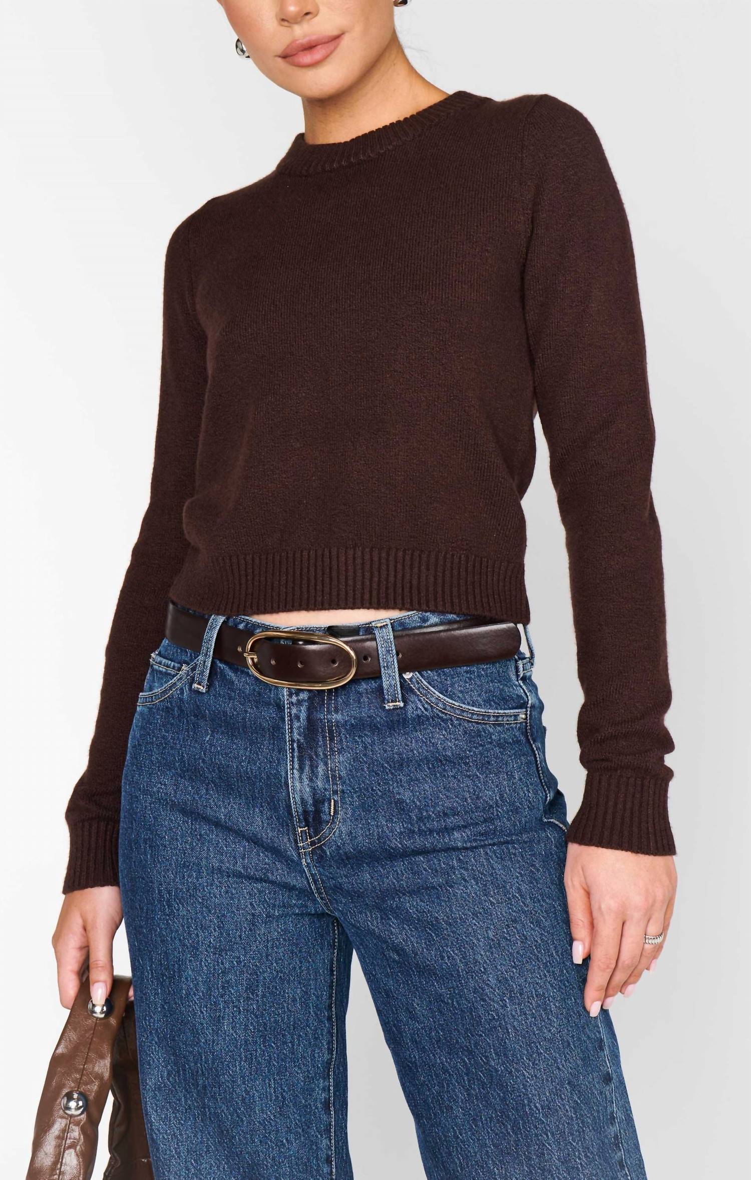 Show Me Your Mumu Tuck In Long Sleeve Sweater in long sleeve sweater in brown - women's sweater - alternate view