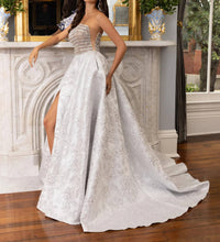 Rachel Allan - Jacquard Strapless A-line Prom Gown