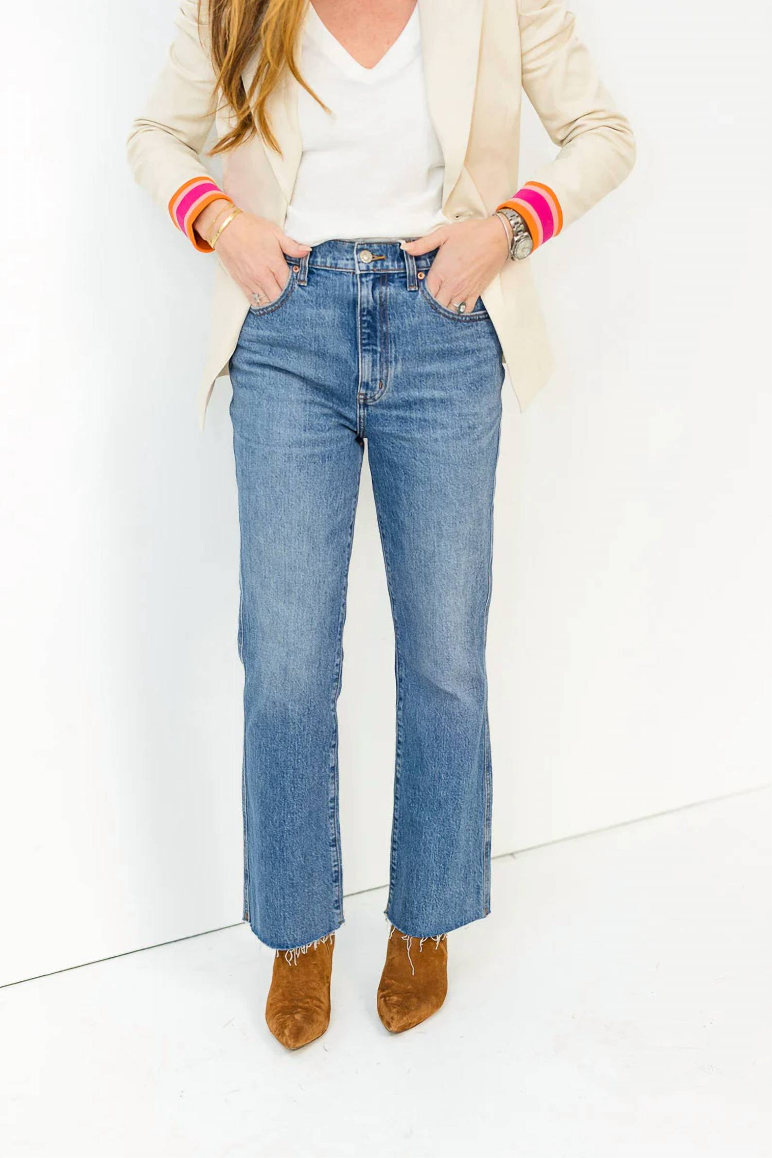Daze - Soho Rawcut High Rise Ankle Flare Jeans