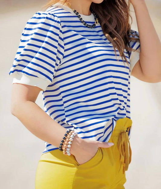 Jodifl - Puff Sleeves Stripe Top
