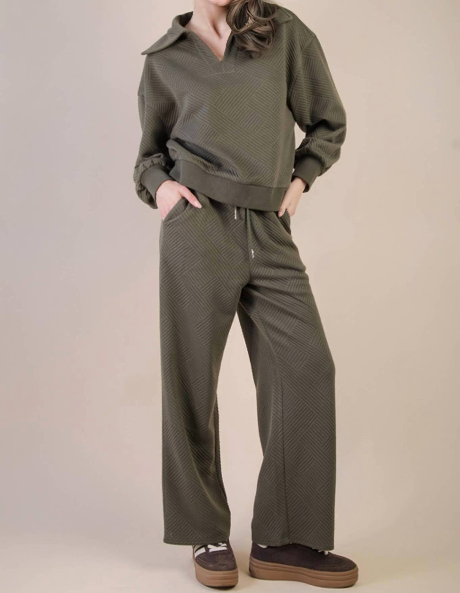 Very J - Textured Casual Comfy Set