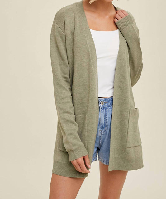 Wishlist - Knit Open Front Cardigan with Pockets
