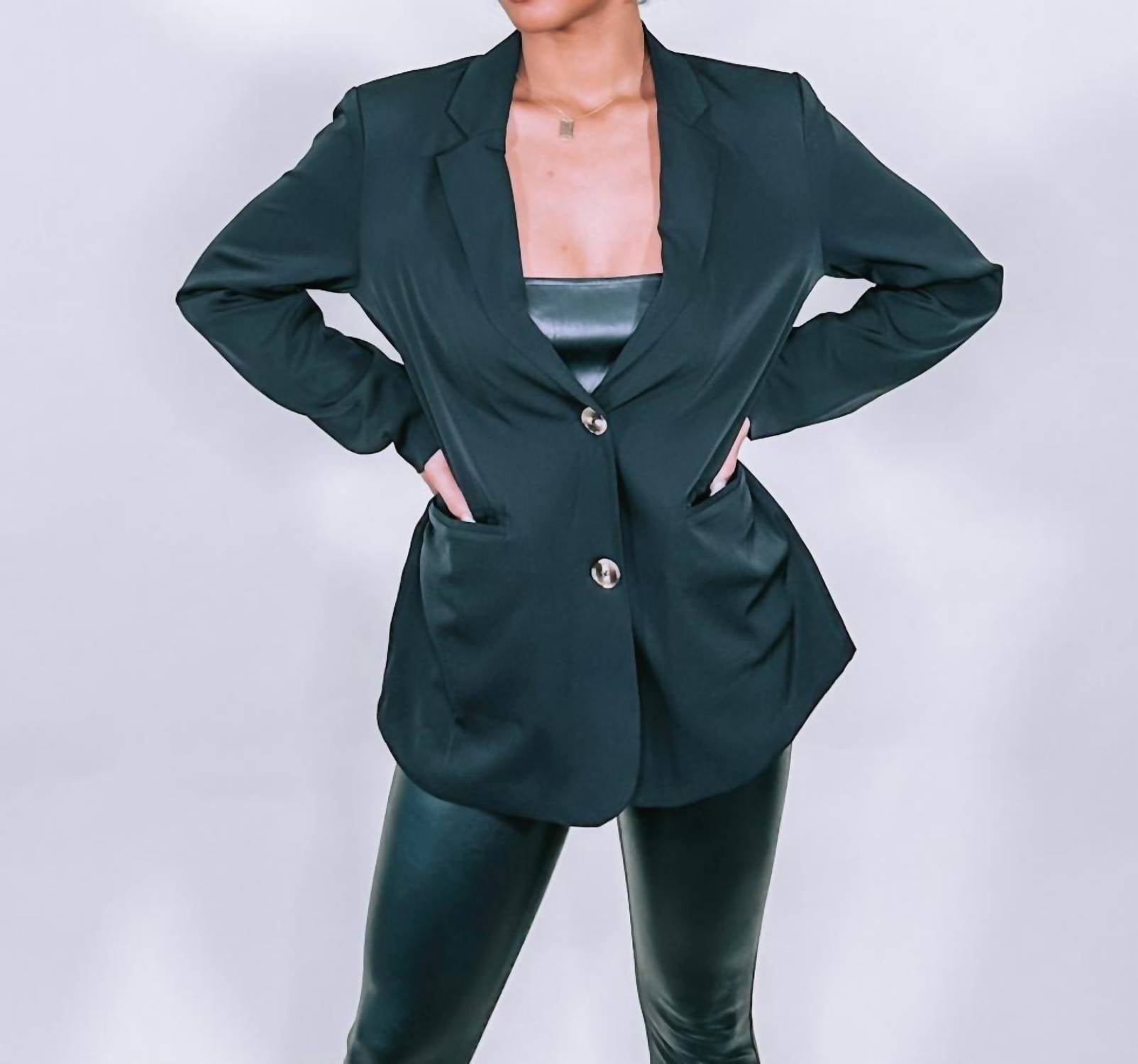 PAPERMOON Single Breasted Blazer in black - women's jacket