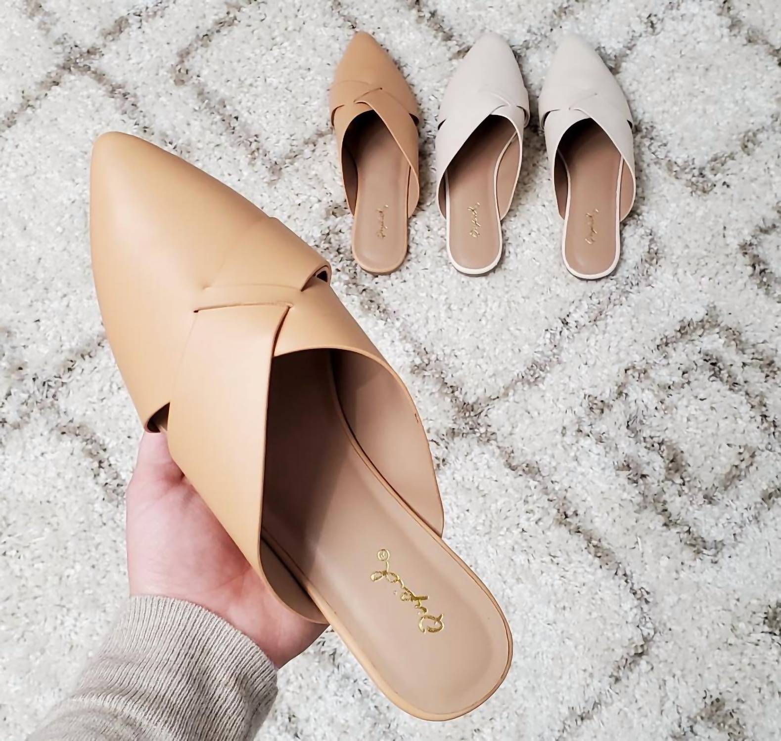 Qupid - Women's Swirl Ballerina Mules