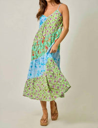 Mystree - Seaside Meadows Tiered Midi Dress