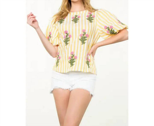 Thml - Striped Embroidered Top
