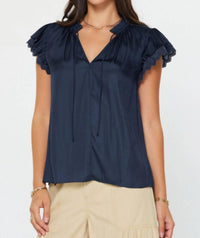 Current Air - Double Flutter Sleeve Blouse