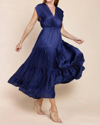 Sofia - Mishal Tiered Satin Maxi Dress