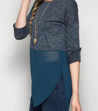 She + Sky - Chiffon Contrast Tunic