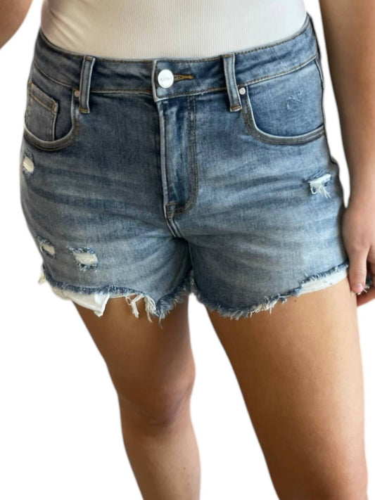 Risen - High Rise Distressed Shorts