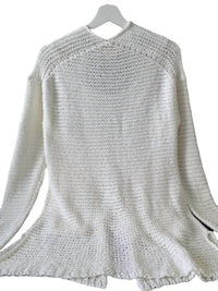 Women's Leather Button Cardigan