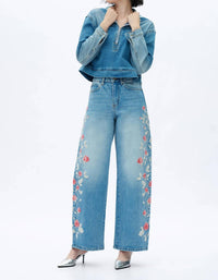 Bayeas - Tokio Embroidered Barrel Jeans