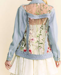 Davi & Dani - Floral Embroidery Mesh Jacket