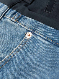 Valentino - Dual Material Denim Trousers