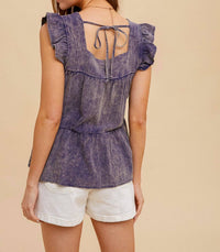 Hem & Thread - Kiara Square Neck Ruffle Blouse