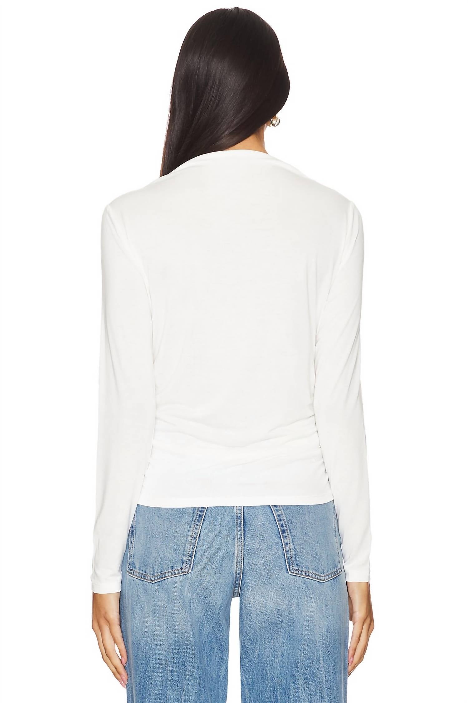 STEVE MADDEN Elvira Long Sleeve Top in whisper white - women's long sleeve top - detail view