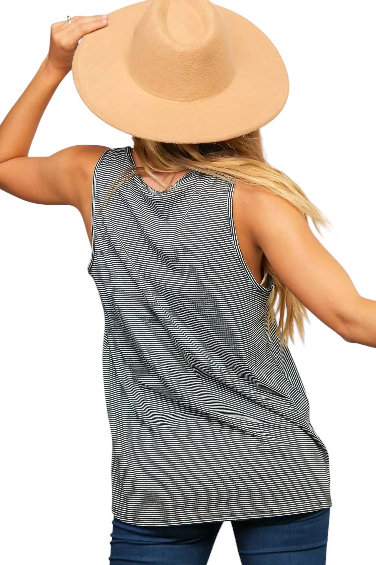 Haptics - STRIPE SNAP TOP TANK TOP