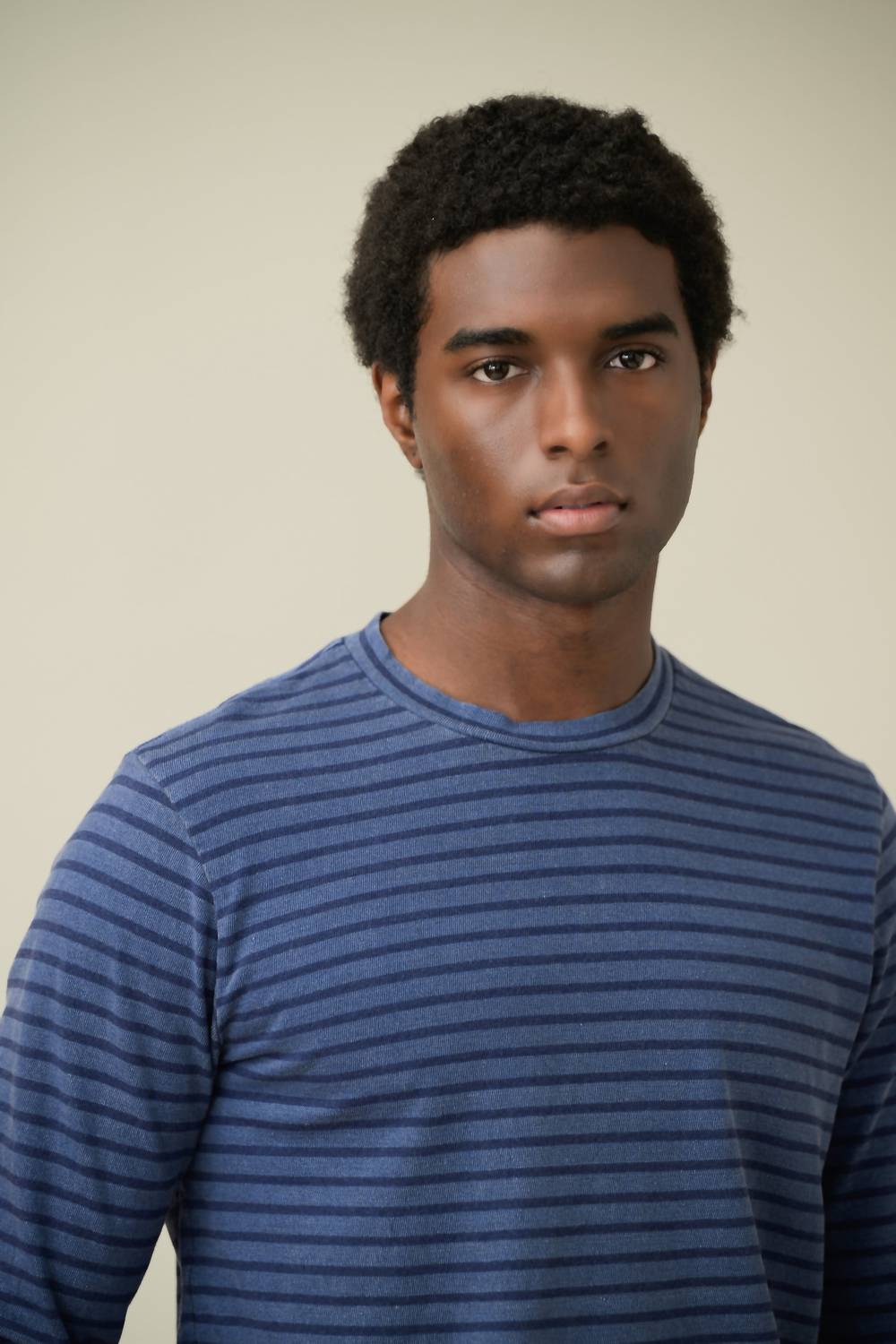 Save Khaki United - Men's Long Sleeve Organic Hemp Stripe Crew Tee