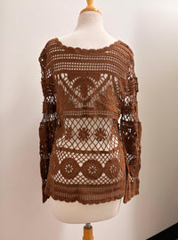 Paparazzi - Women's Crochet Long Sleeve Blouse