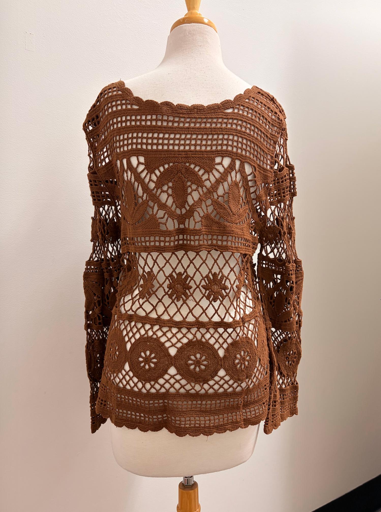 Paparazzi - Women's Crochet Long Sleeve Blouse
