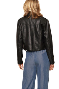 En Creme - Faux Leather Moto Jacket
