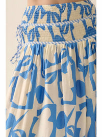 Promesa - Abstract Floral-print Tiered-waist Maxi Skirt