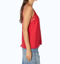Berenice Taylor Love Silk Camisole in red - women's shirt - detail view