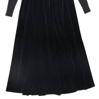 Bamboo - Girls Basque Waist Knit Velour Maxi Dress