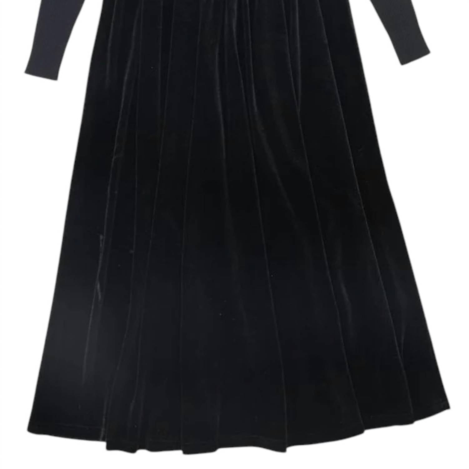 Bamboo - Girls Basque Waist Knit Velour Maxi Dress