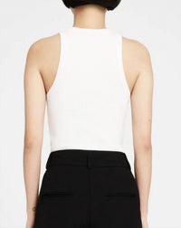 ANINE BING Eva Crewneck Tank Top in white - women's tank top - detail view