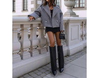 Rosa Clothing - British Lapel Long Sleeve Coat