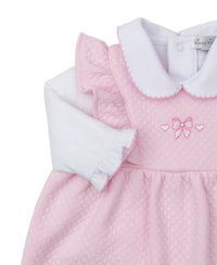 Kissy Kissy - Girls' Billow Bows Jacquard Overalls